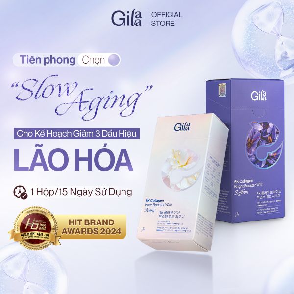  Combo 2 Nước Uống Collagen Gilaa Siêu Phân Tử 300DA (20g x 30 gói) 