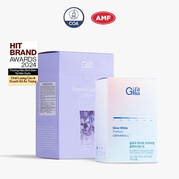 gilaa glutathione Combo Căng Bóng Trắng Sáng Da Bột Ngậm C và Bột Uống Colla – and glycine sourced in Japan Gilaa - Glutathione C Gilaa