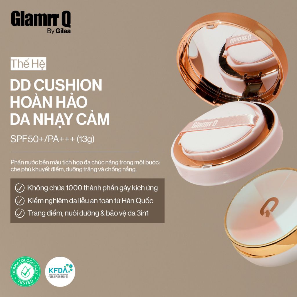  Phấn Nước Glamrr Q Long Wear DD Cushion SPF50+/PA+++ (1 lõi x 13g) 