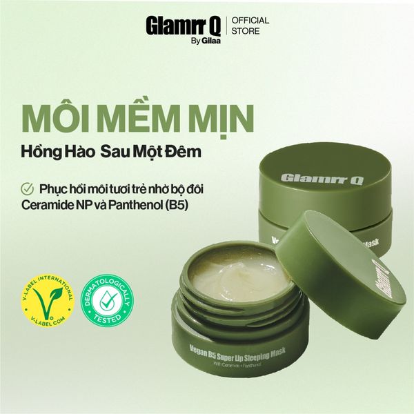  Mặt Nạ Dưỡng Môi Glamrr Q Vegan B5 Super Lip Sleeping Mask 10ml 