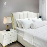  Bộ Chăn drap Khách sạn Samy King 5 sao Quốc tế Stripe White 