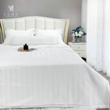  Bộ Chăn drap Khách sạn Samy King 5 sao Quốc tế Stripe White 