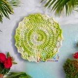 Viền màu loang - Lót ly bằng len - Sani Handmade