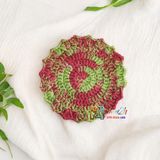Viền màu loang - Lót ly bằng len - Sani Handmade