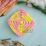 Vuông màu loang - Lót ly bằng len - Sani Handmade