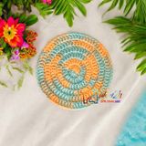 Tròn màu loang - Lót ly bằng len - Sani Handmade