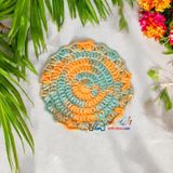 Viền màu loang - Lót ly bằng len - Sani Handmade