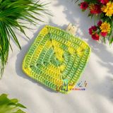 Vuông màu loang - Lót ly bằng len - Sani Handmade