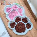 Chân chó - Lót ly bằng len - Sani Handmade