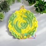 Viền màu loang - Lót ly bằng len - Sani Handmade