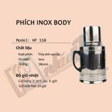 Phích inox BODY 1.0 Lít - HP 118 - Phúc Minh THP