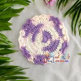 Viền màu loang - Lót ly bằng len - Sani Handmade