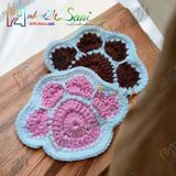 Chân chó - Lót ly bằng len - Sani Handmade