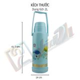 Phích nhựa nút gạt tự động 2 Lít - HP 0620L - Phúc Minh THP