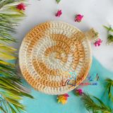 Tròn màu loang - Lót ly bằng len - Sani Handmade