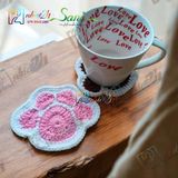 Chân chó - Lót ly bằng len - Sani Handmade