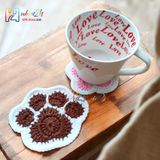 Chân mèo - Lót ly bằng len - Sani Handmade