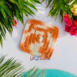 Vuông màu loang - Lót ly bằng len - Sani Handmade
