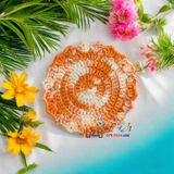 Viền màu loang - Lót ly bằng len - Sani Handmade