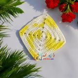Vuông màu loang - Lót ly bằng len - Sani Handmade