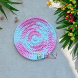 Tròn màu loang - Lót ly bằng len - Sani Handmade