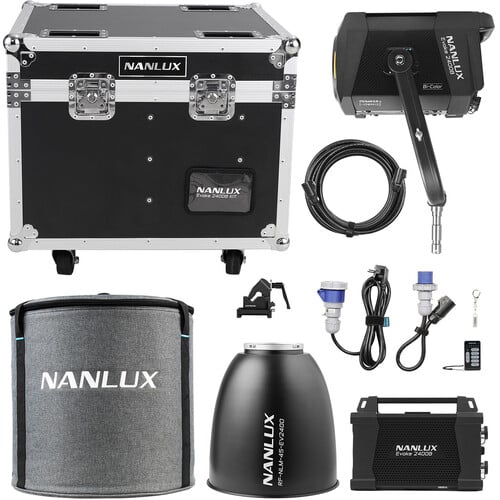 Nanlux Evoke 2400B Kit - FO + RF-NL-45-EV2400 LED Bi-Color Spot Light With Reflector and Light-Only Flight Case