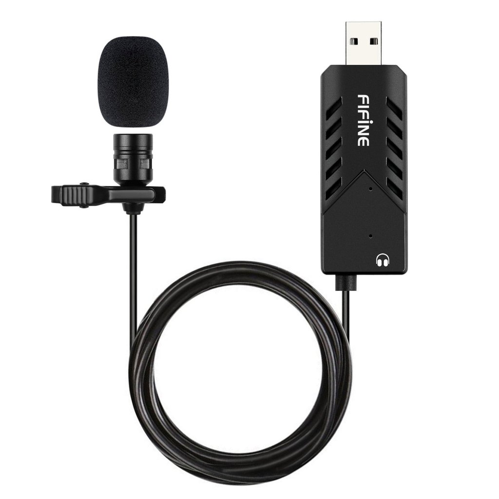 FIFINE K053 COMPUTER USB LAPEL MICROPHONE FOR SKYPE CALLS, CONFERENCING, DICTATING AND VOICE-OVER