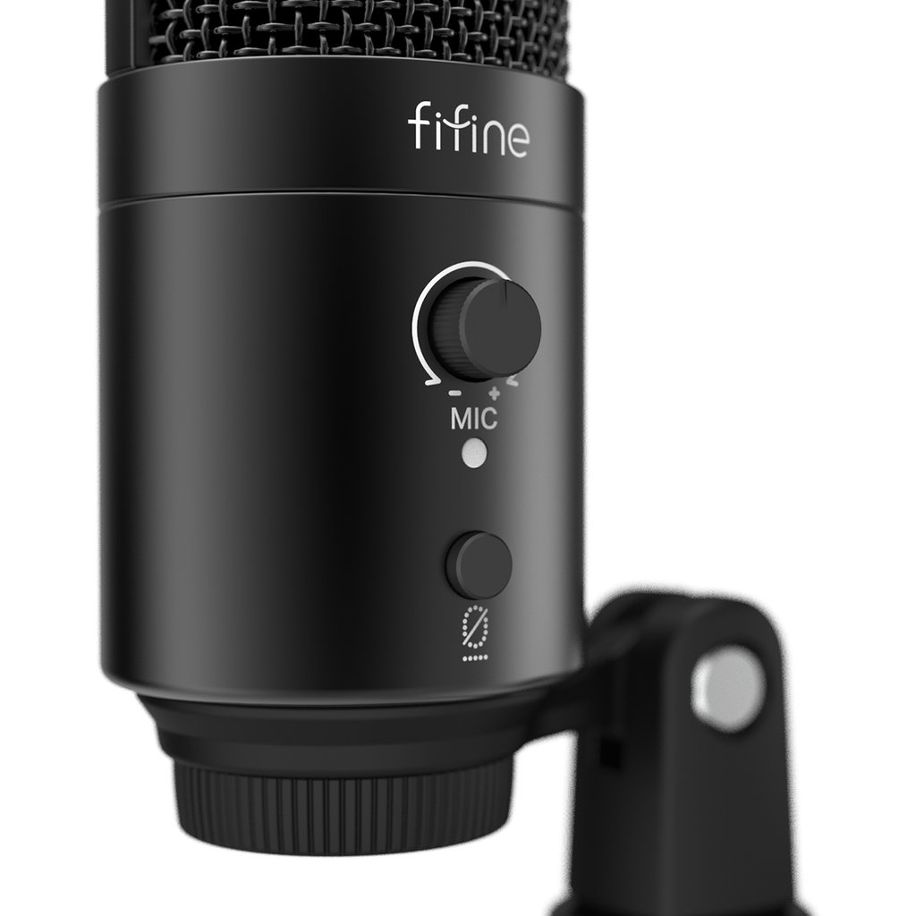 FIFINE K683A TYPE C USB MIC WITH A POP FILTER, A VOLUME DIAL, A MUTE BUTTON & A MONITORING JACK FOR RECORDING