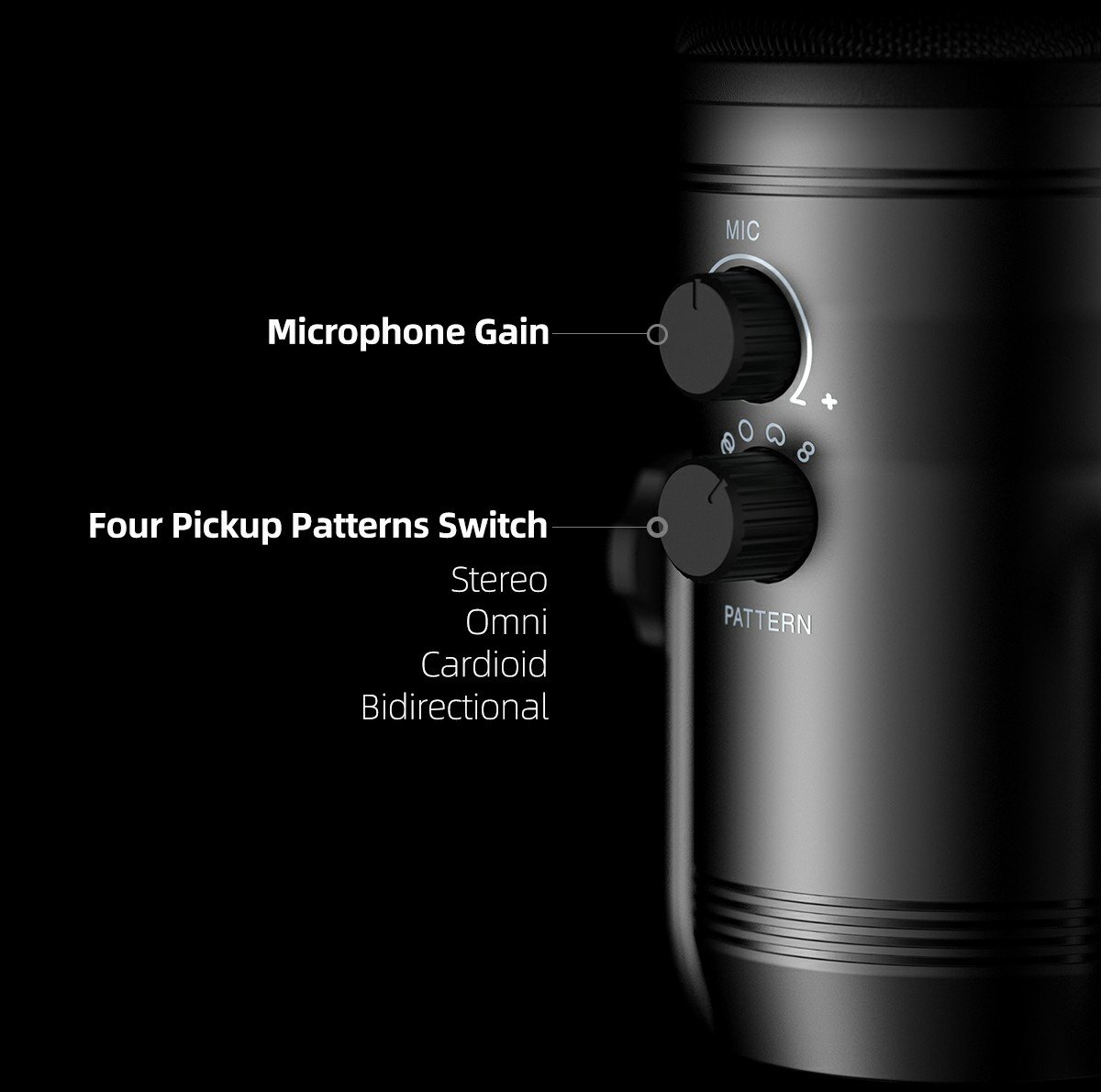 FIFINE K690 USB MIC WITH FOUR POLAR PATTERNS, GAIN DIALS, A LIVE MONITORING JACK & A MUTE BUTTON