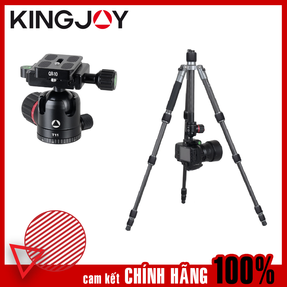 Gậy Nối Dài A81 Carbon Fiber Tripod with T11 Low Profile Ball Head – Chính Hãng KINGJOY