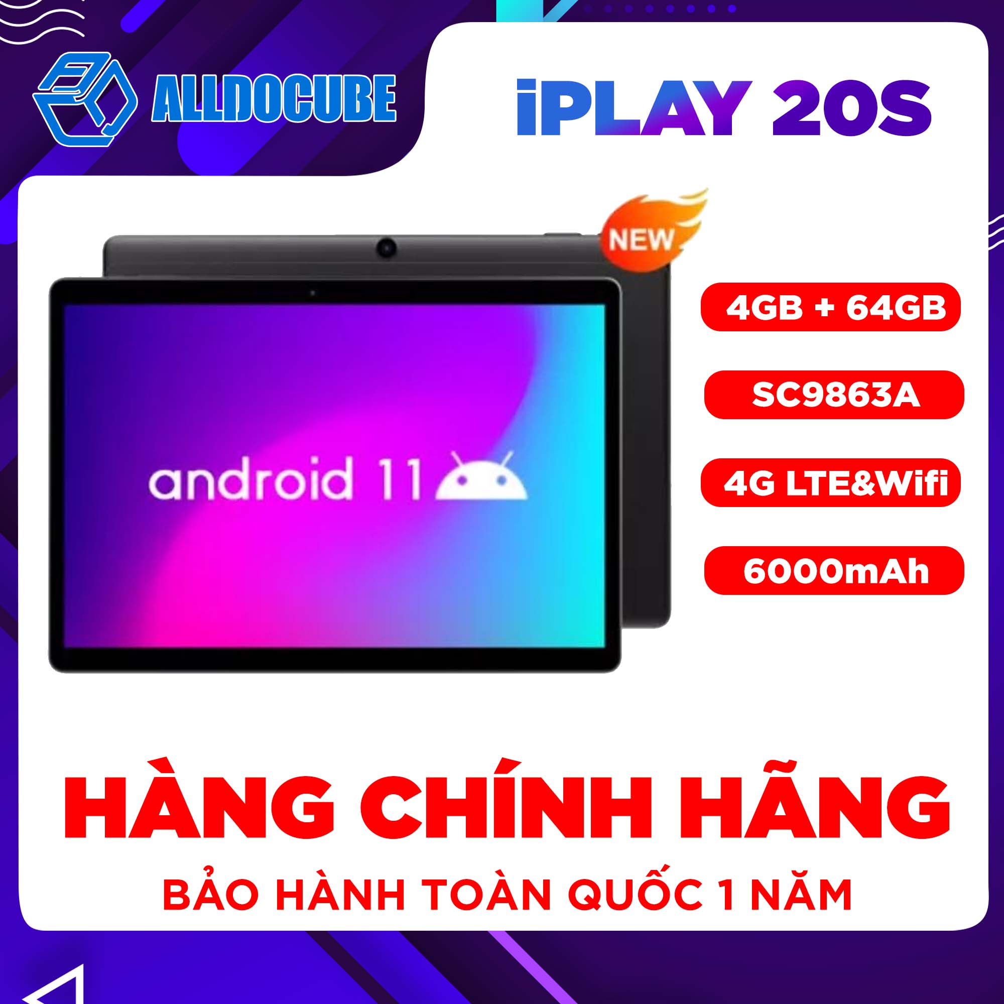 Alldocube IPlay 20S - Máy tính bảng 10 inch - Rom 4GB và Ram 64GB