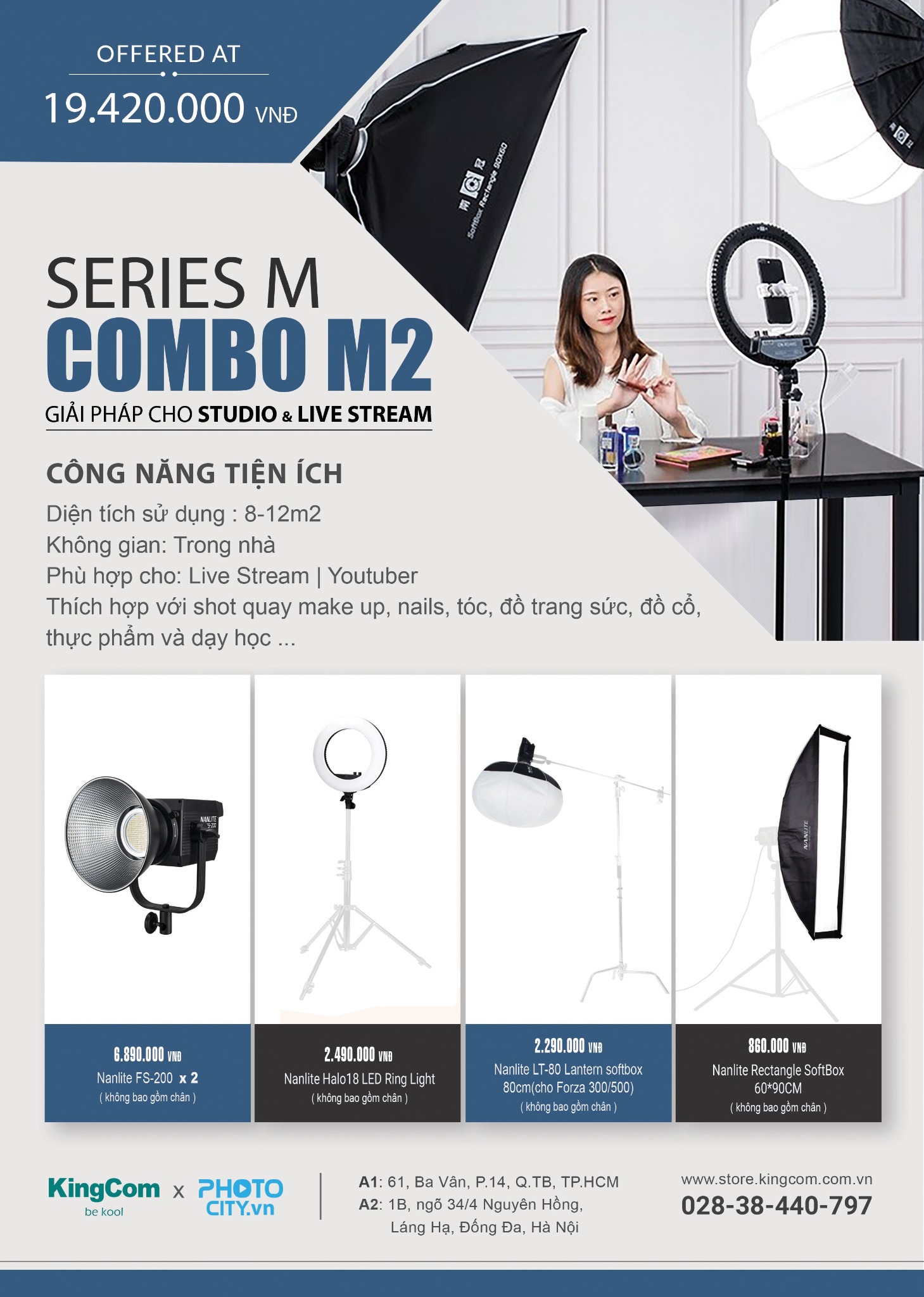 NanLite Combo M2 - Giải pháp cho Studio và Livestream