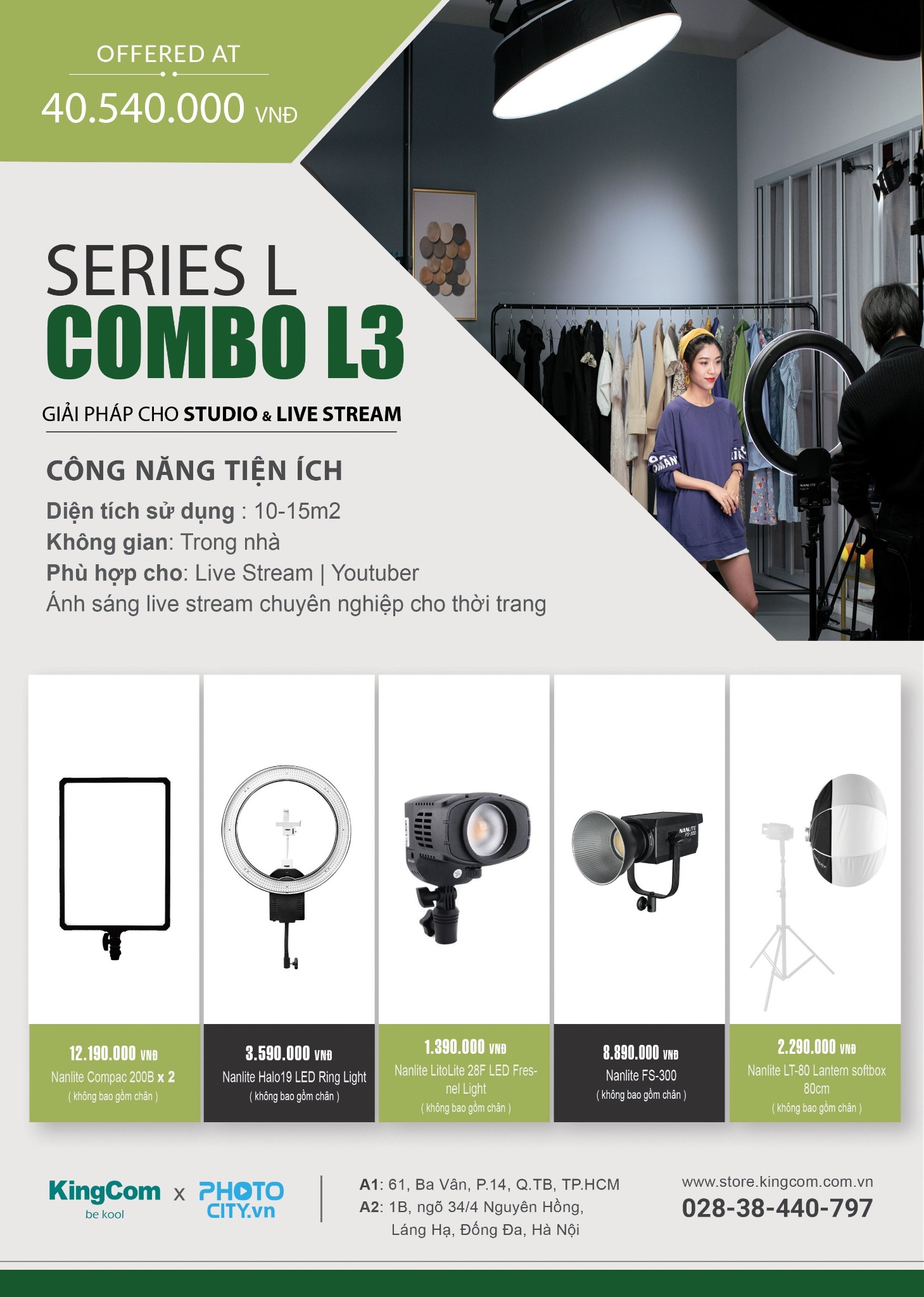 NanLite Combo L3 – Giải pháp cho Studio và Livestream