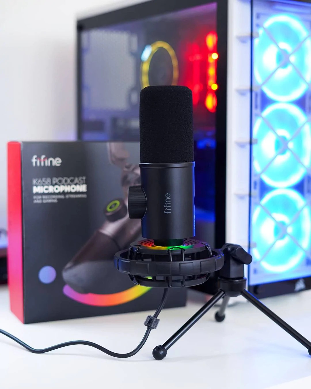 FIFINE K658 RGB - Mic thu âm Streaming, Podcasting cho Máy Tính/ PC