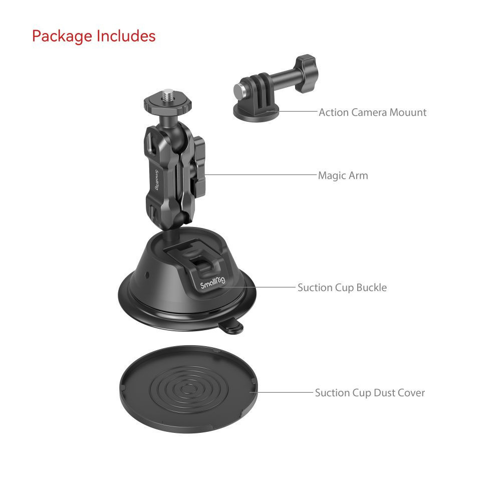 SmallRig 4193 - Portable Suction Cup Mount Support for Action Cameras SC-1K