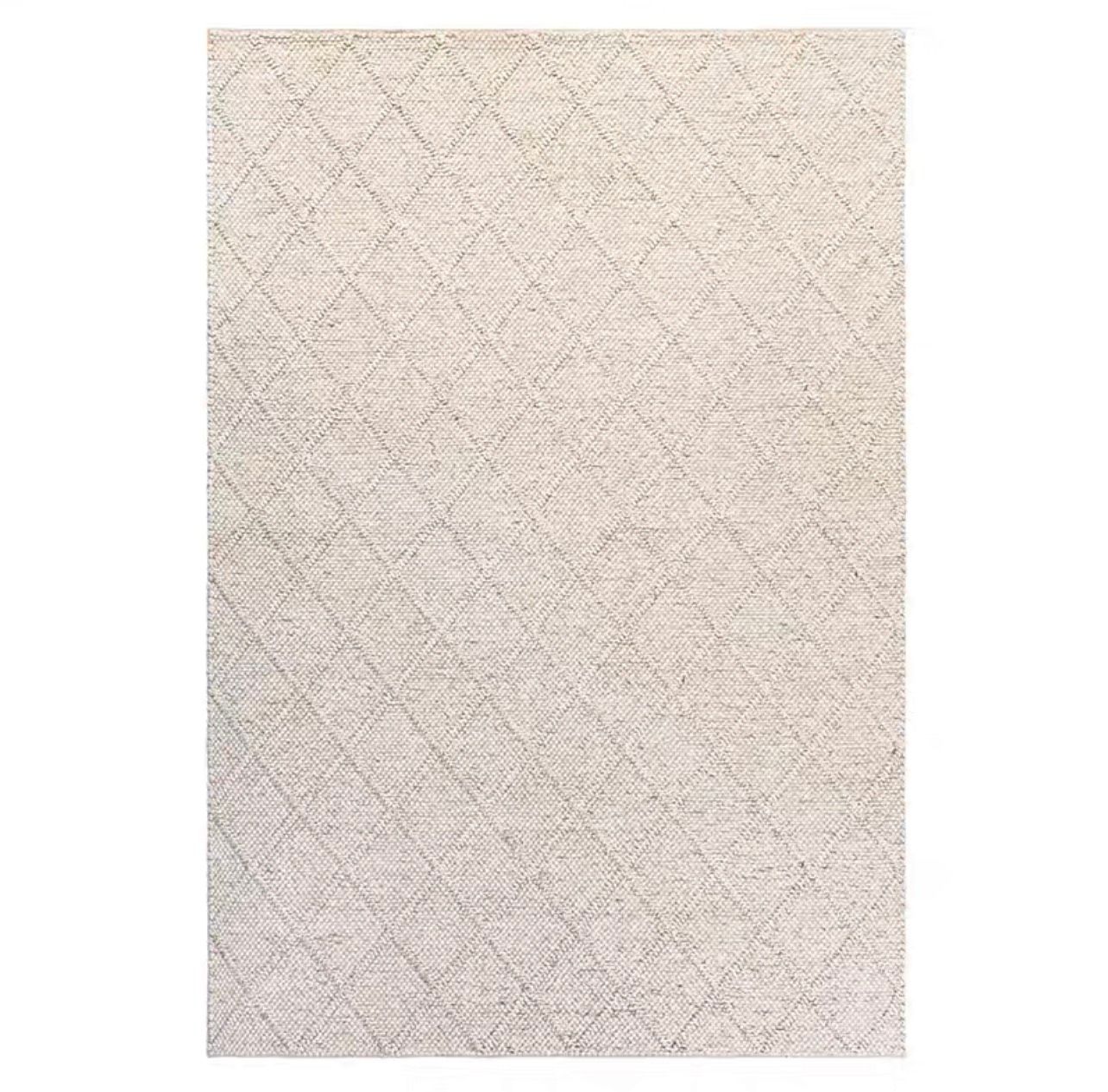 Rhombus Indian wool rug - Light Brown