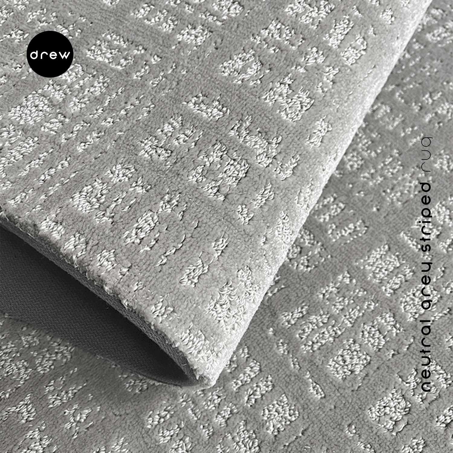Neutral Grey Striped Rug