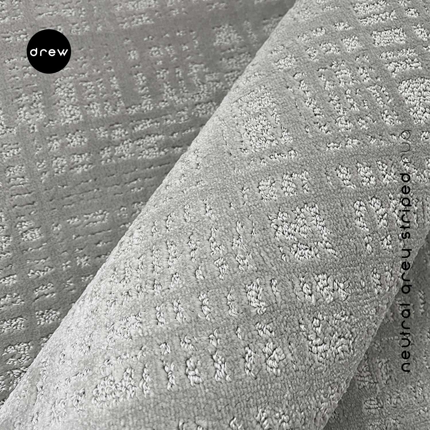 Neutral Grey Striped Rug