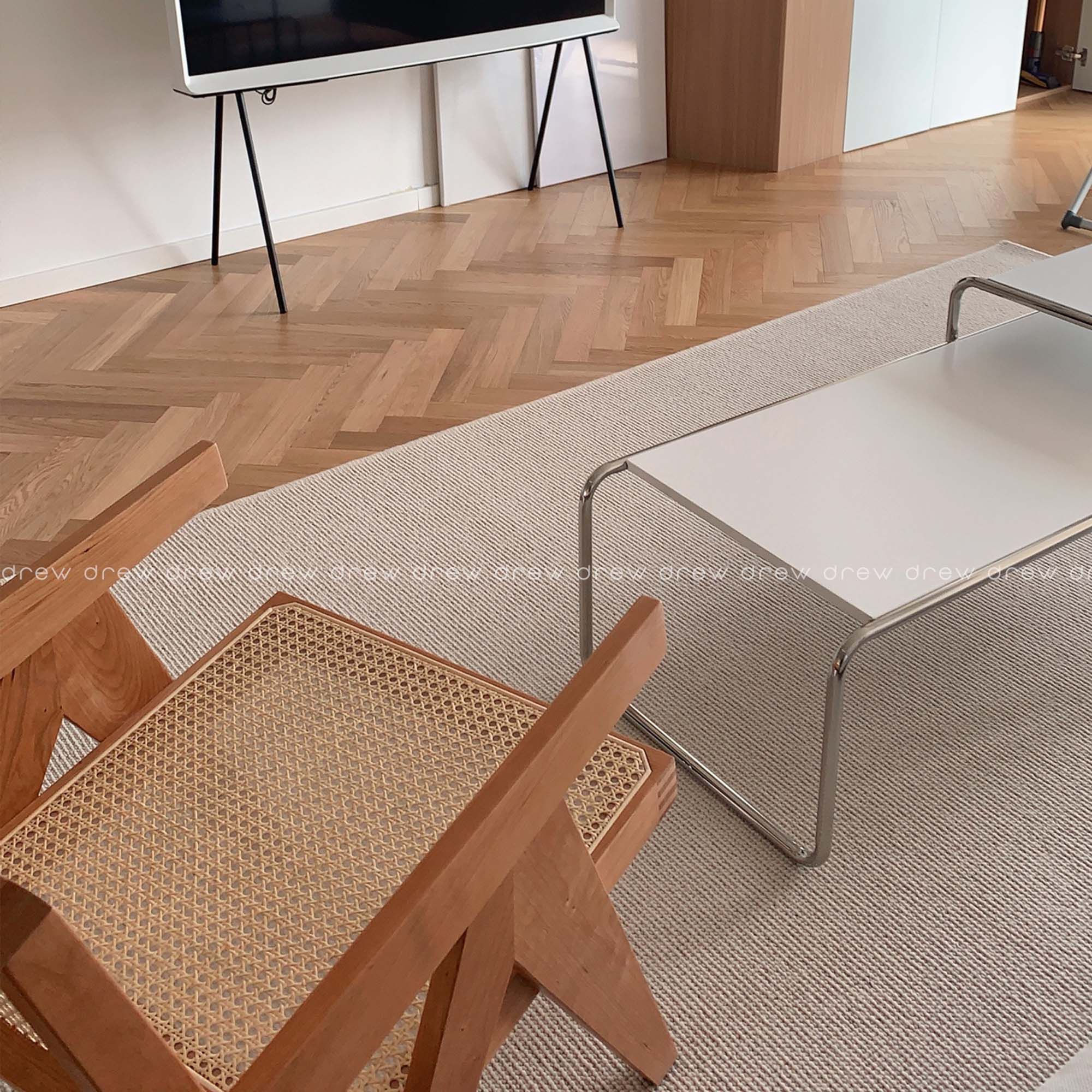Creamy Beige Wool Rug