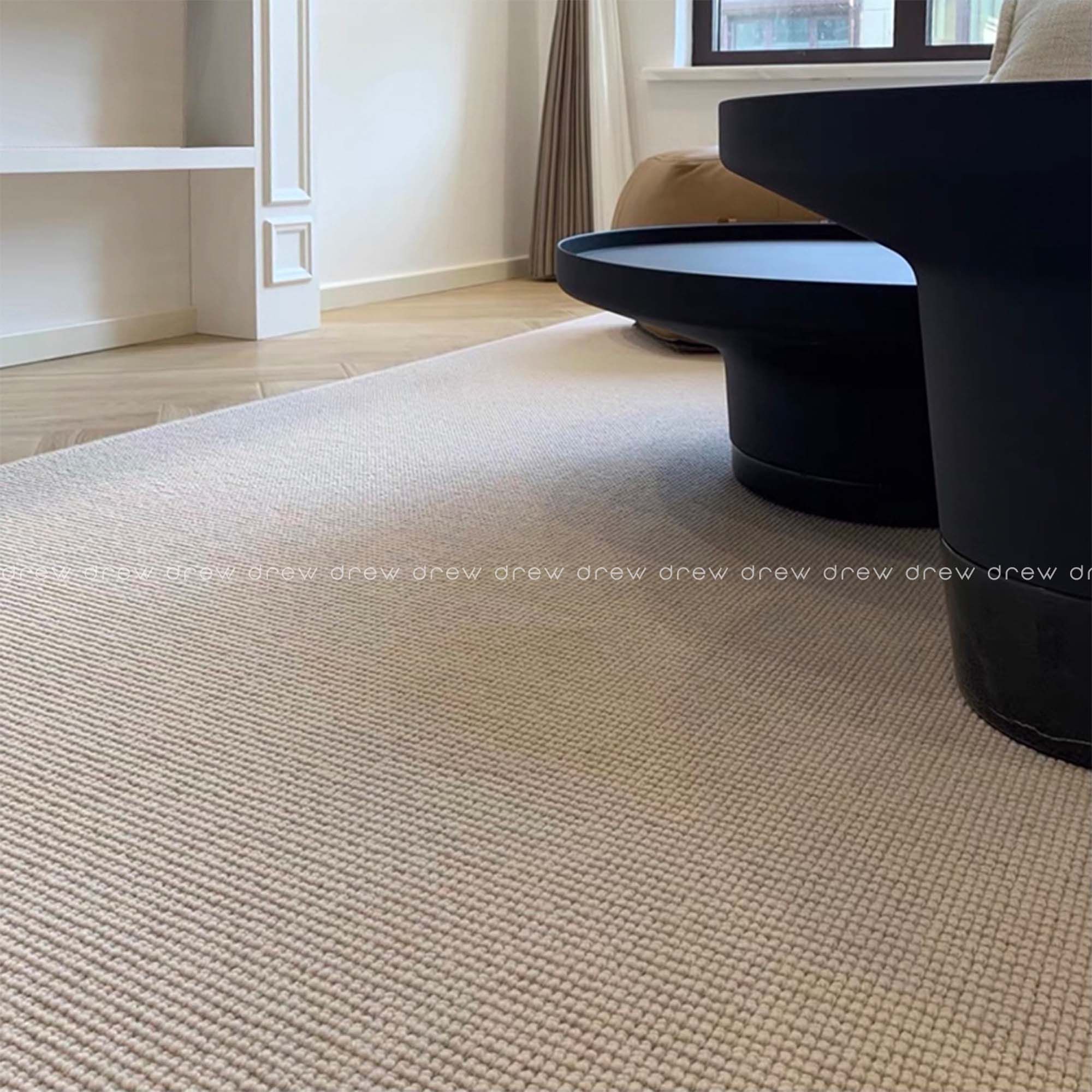 Creamy Beige Wool Rug