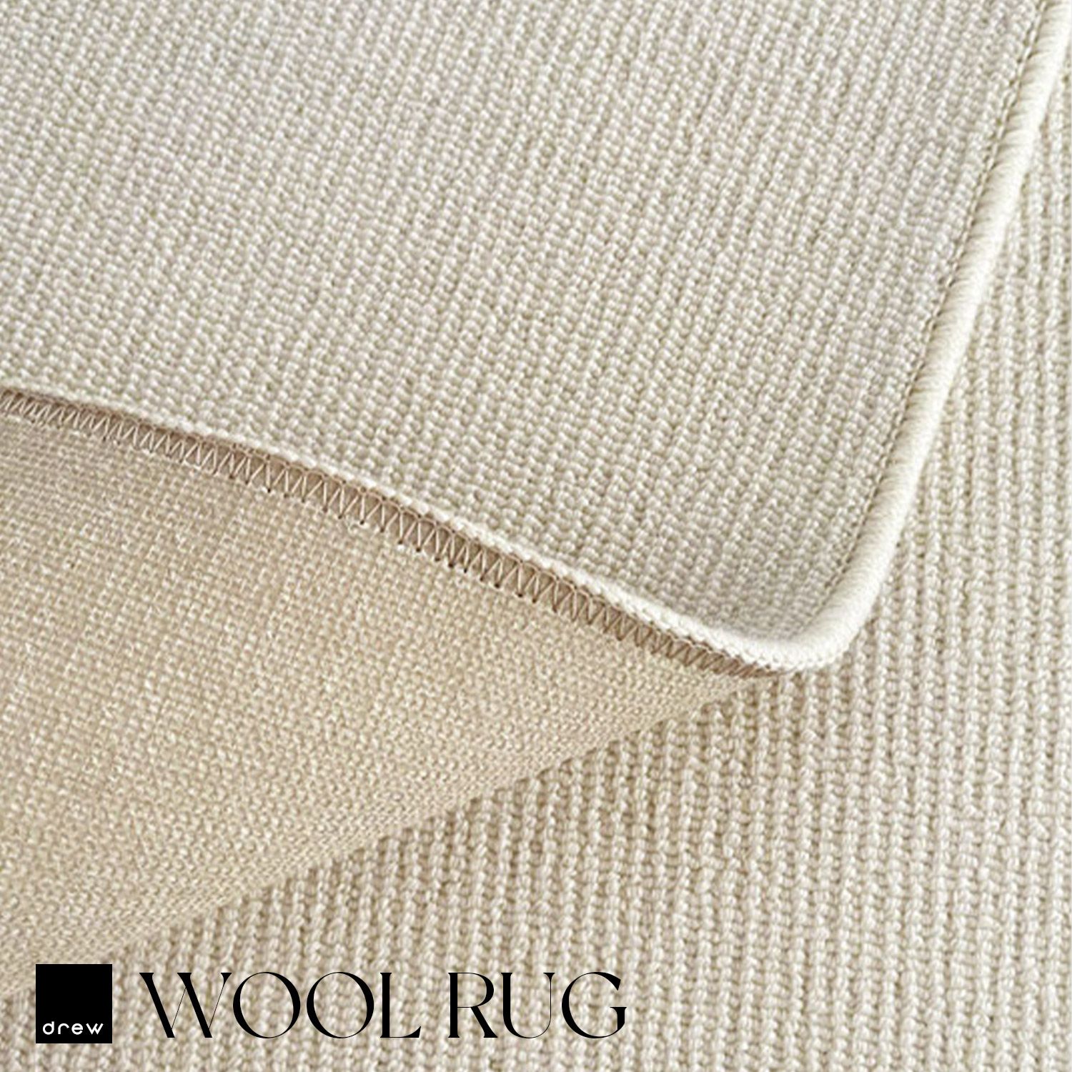 100% Wool Off White Rug