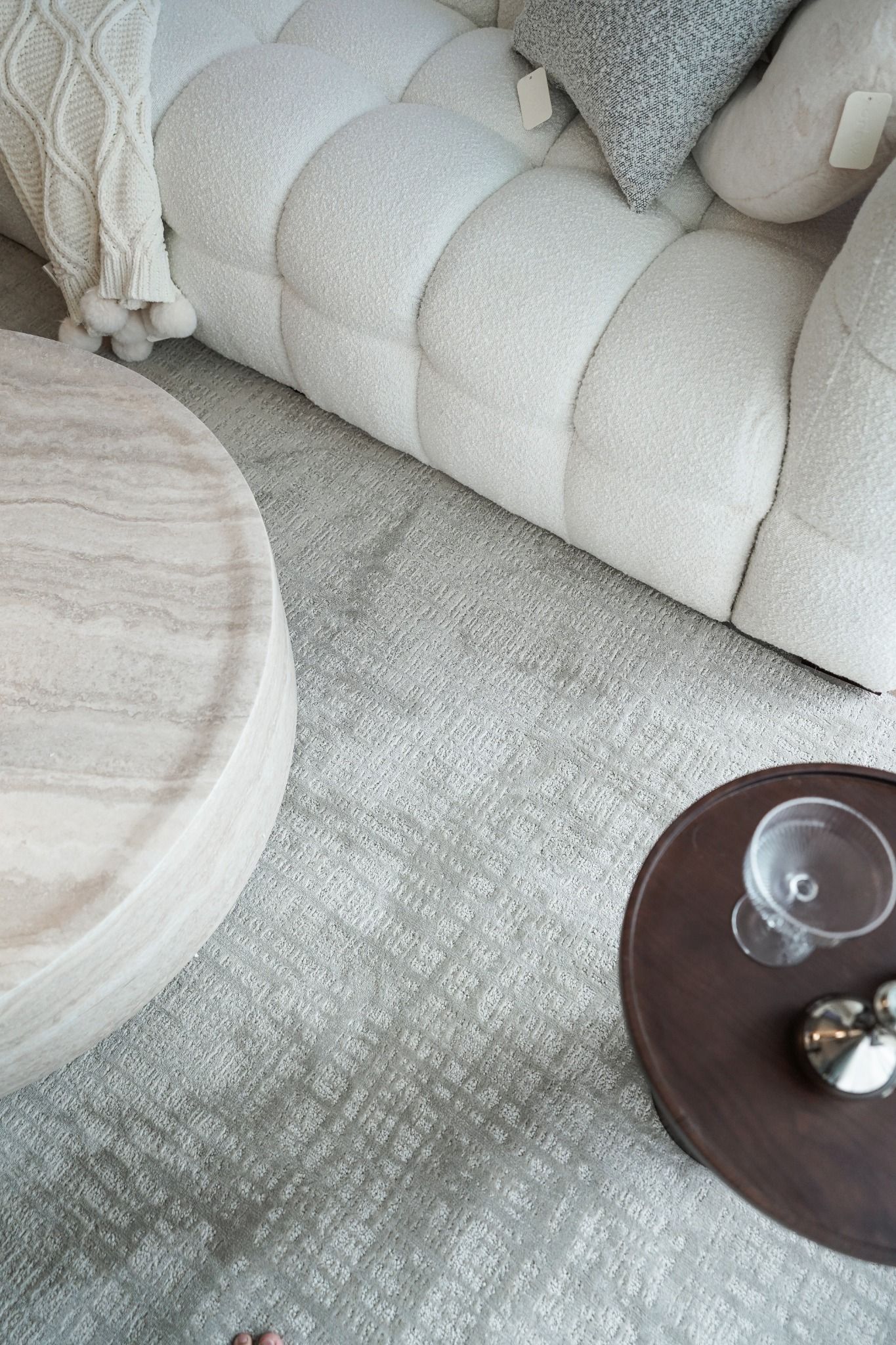 Neutral Grey Striped Rug