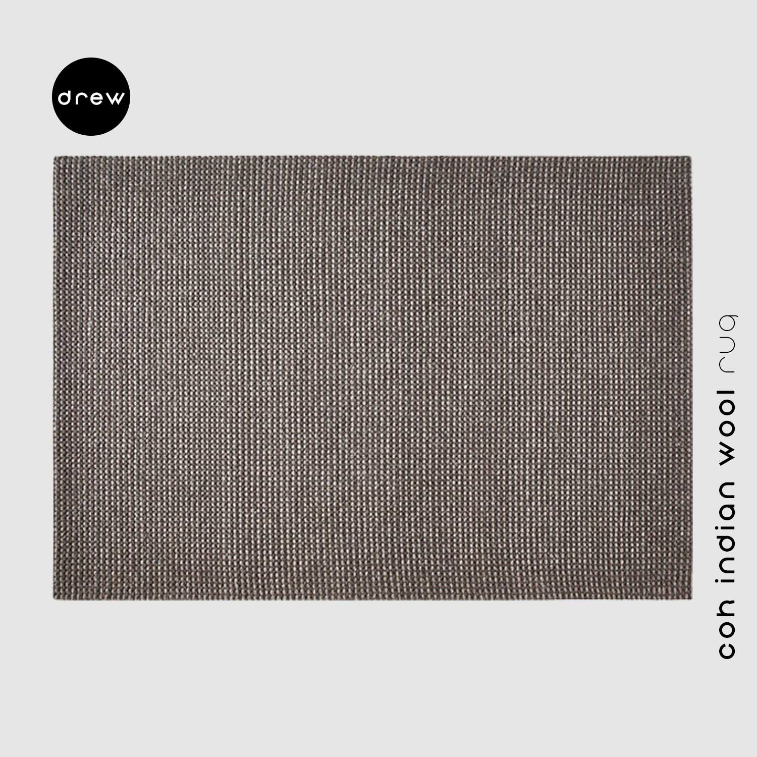 COK Indian Wool Rug - Dark Brown - COK02