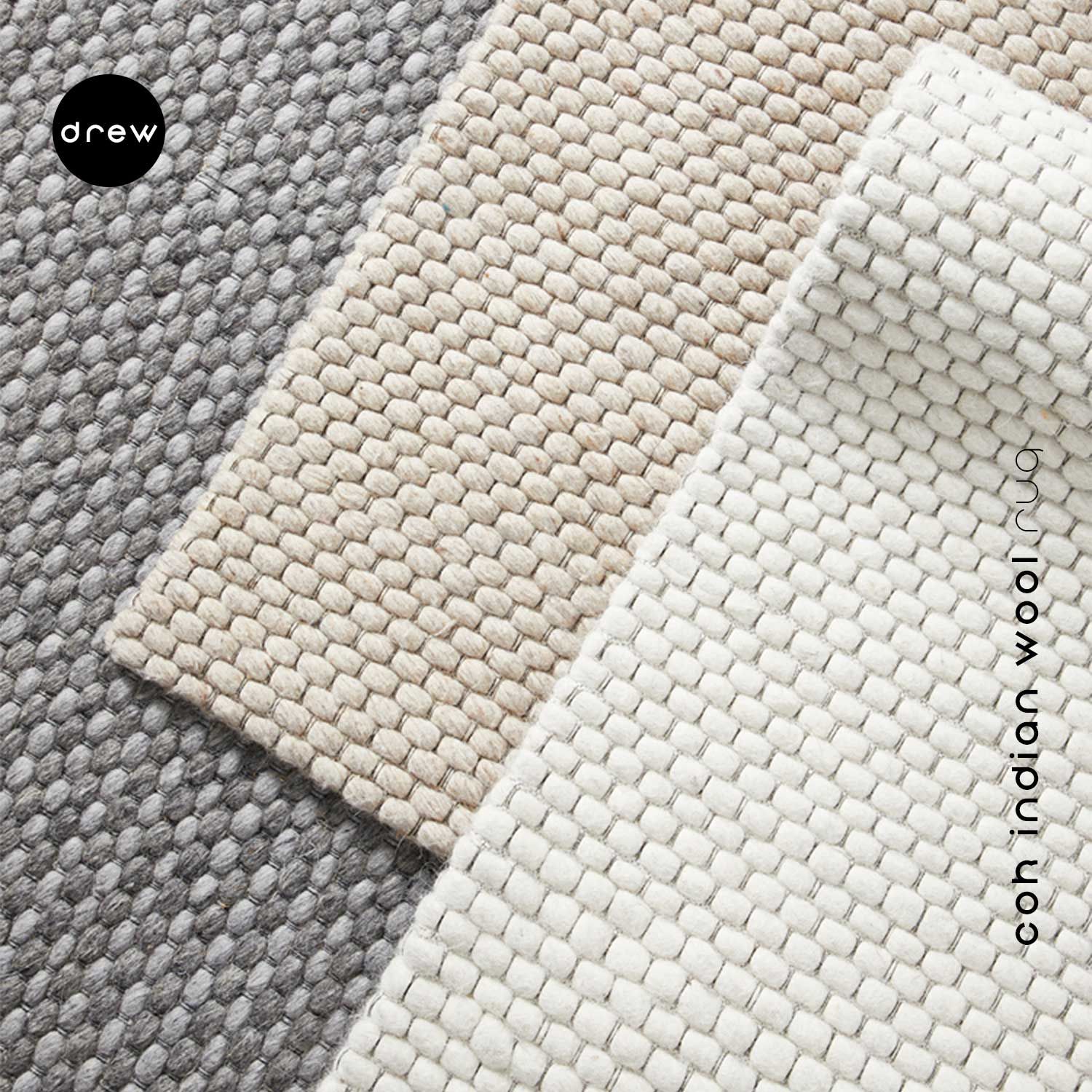 COK Indian Wool Rug - Creamy White - COK09