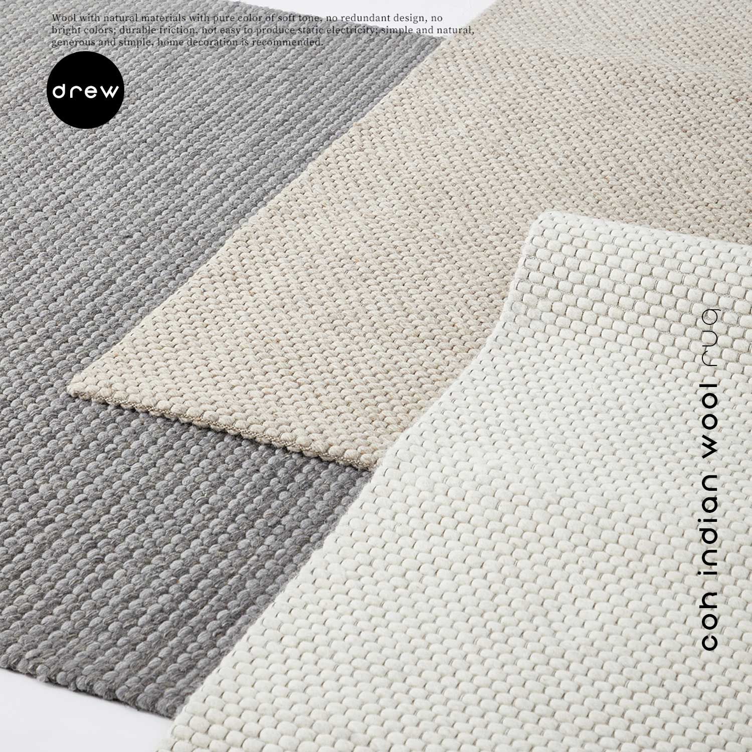 COK Indian Wool Rug - Brown - COK08