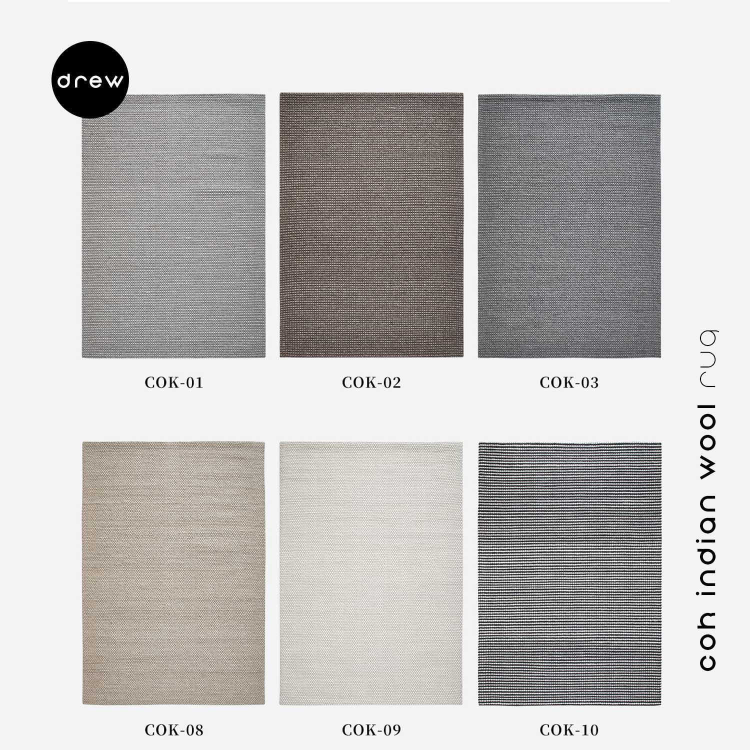 COK Indian Wool Rug - Creamy White - COK09