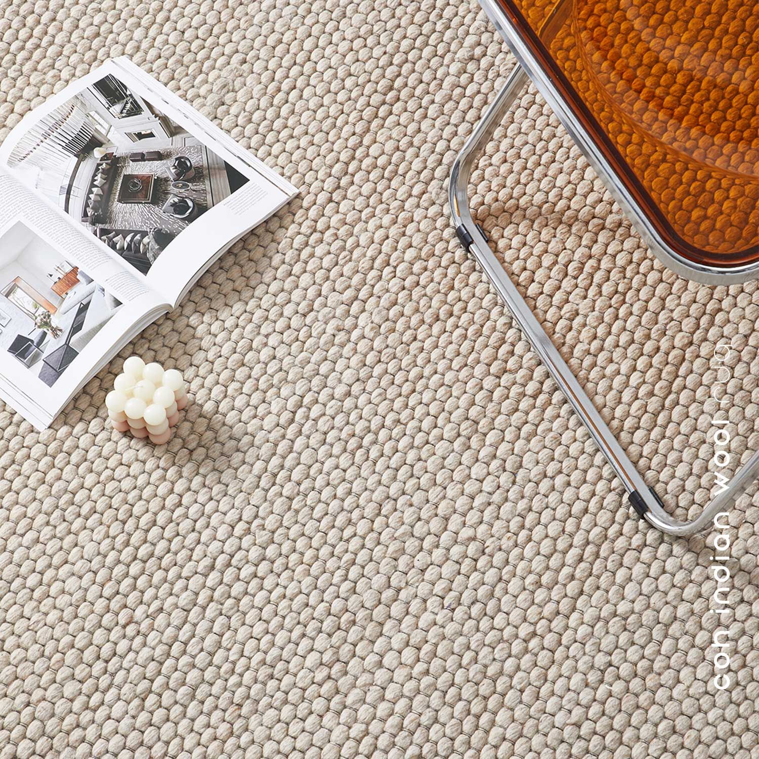 COK Indian Wool Rug - Brown - COK08