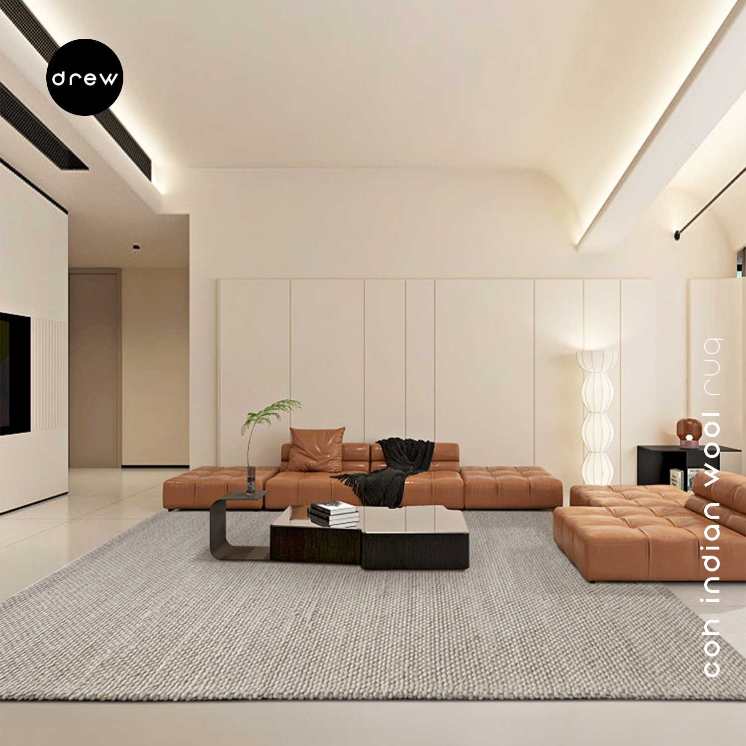 COK Indian Wool Rug - Brown - COK08