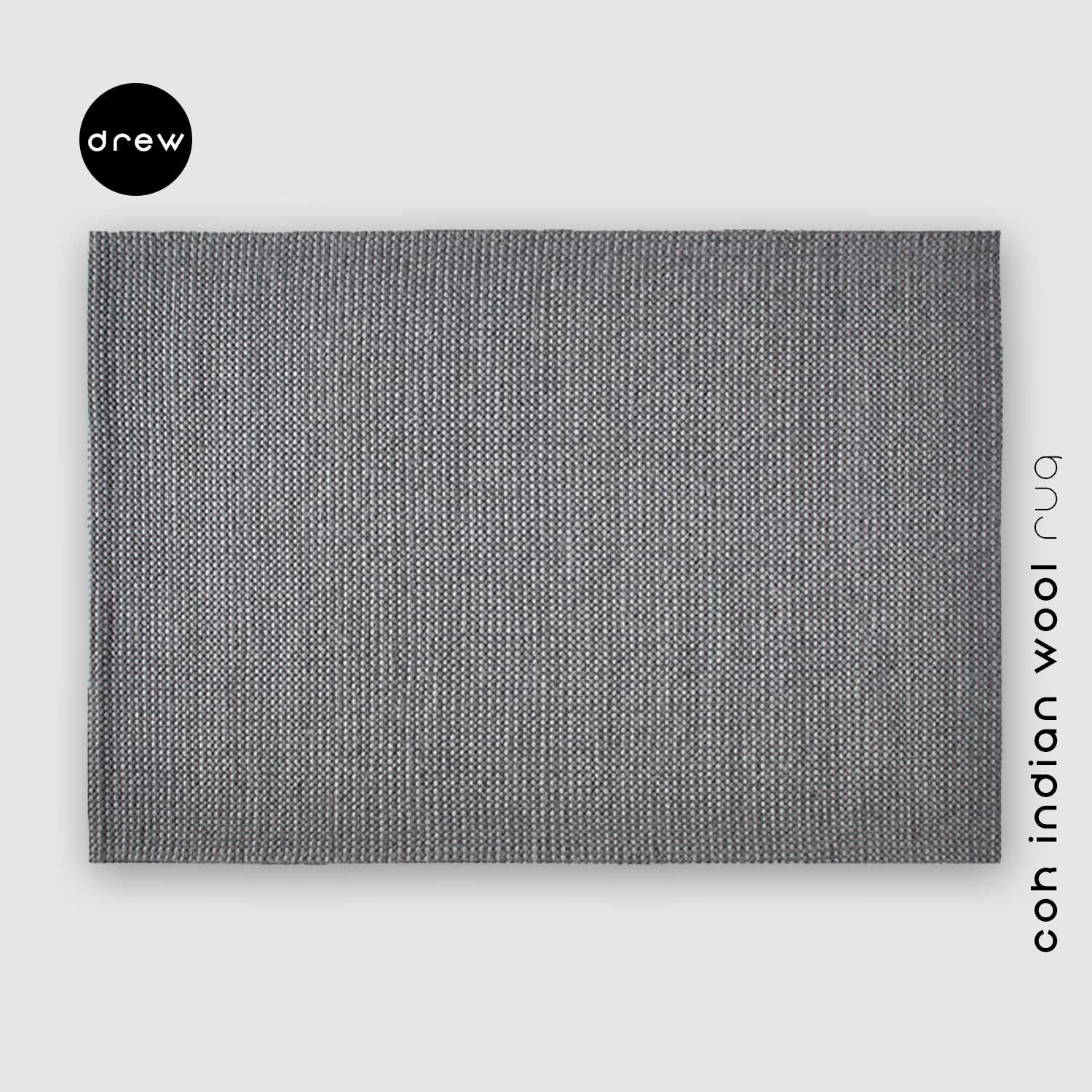 COK Indian Wool Rug - Dark Grey - COK03
