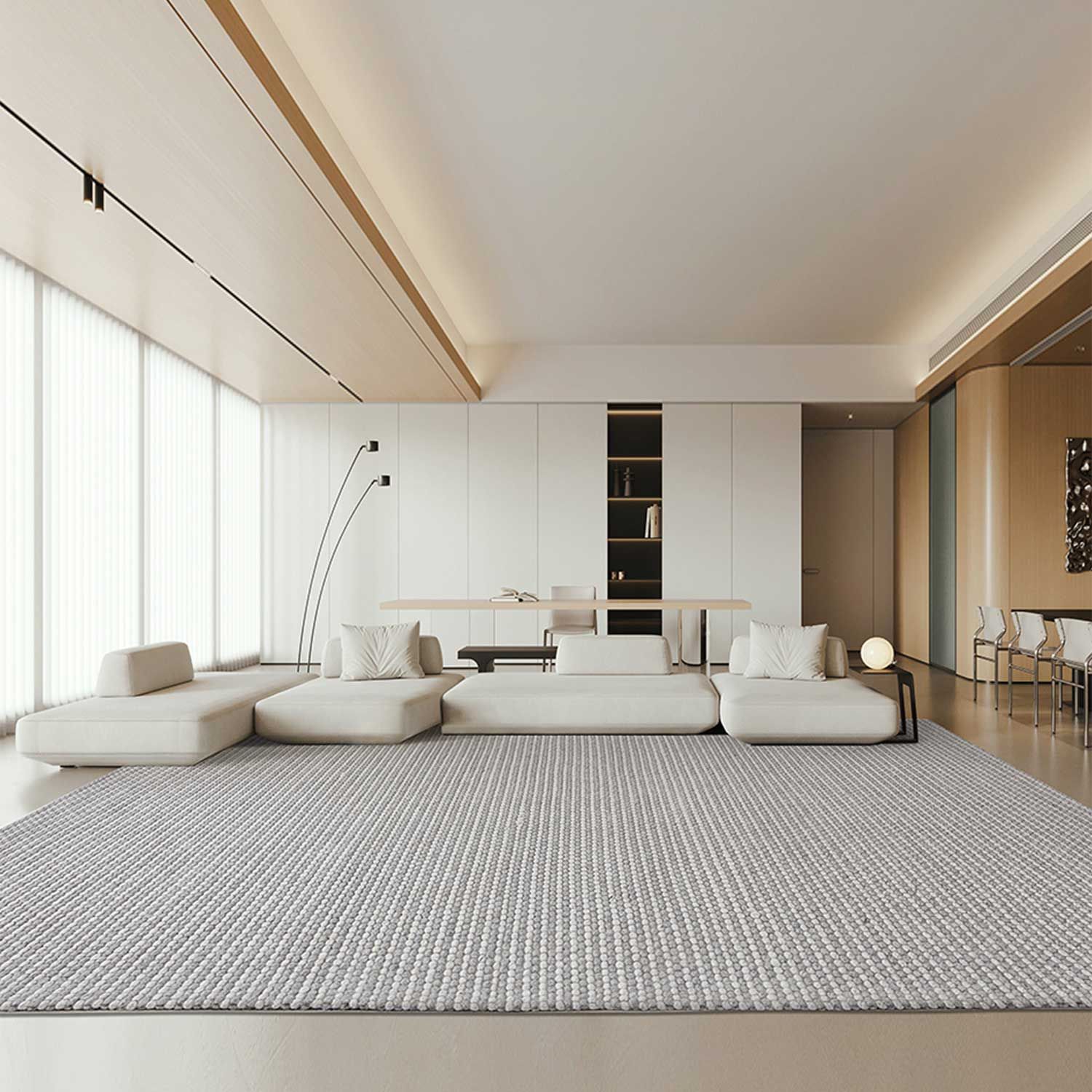 COK Indian Wool Rug - Light Grey - COK01